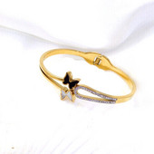 Uus klassikaline mood lihtne titaanterasest liblikas käevõru, naiste kullatud roostevabast terasest käevõrud