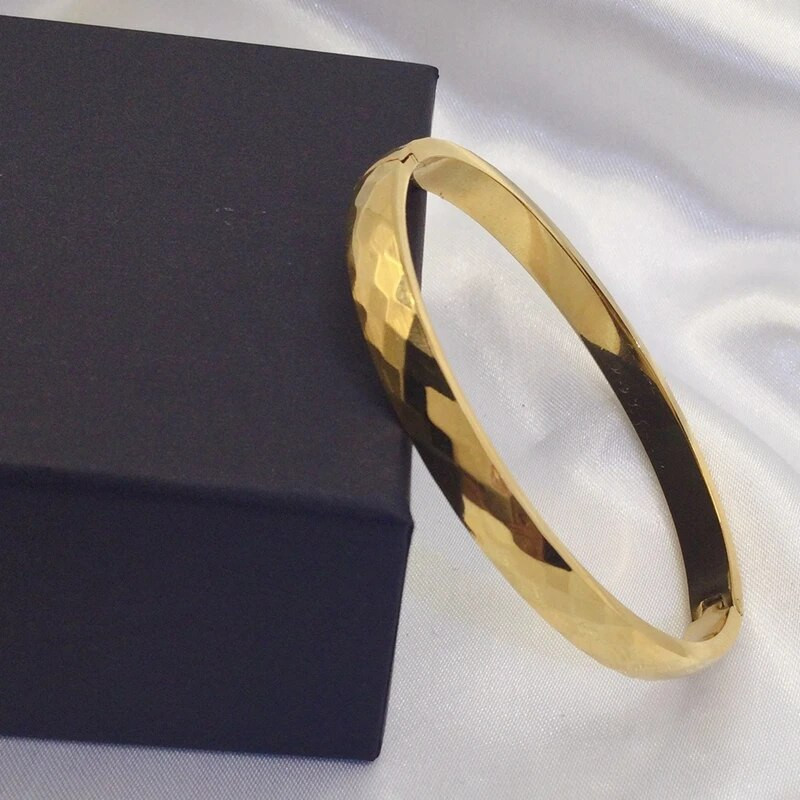 Jauna modes vienkārša titāna tērauda rokassprādze, klasiskas sieviešu nerūsējošā tērauda rokassprādzes