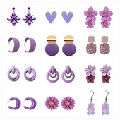 Cercei cu picătură geometrică, floare violet dulce, fluture, pentru femei, margaretă, inimă, în formă de C, rotund, pătrat Brincos, bijuterii de nuntă dulci