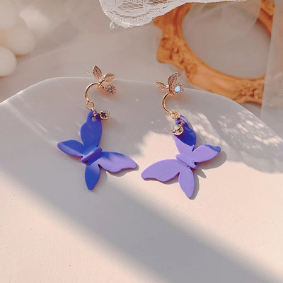 Cercei cu picătură geometrică, floare violet dulce, fluture, pentru femei, margaretă, inimă, în formă de C, rotund, pătrat Brincos, bijuterii de nuntă dulci