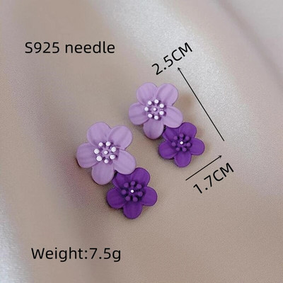 Cercei cu picătură geometrică, floare violet dulce, fluture, pentru femei, margaretă, inimă, în formă de C, rotund, pătrat Brincos, bijuterii de nuntă dulci