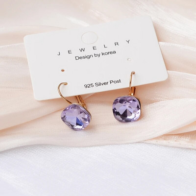 Cercei cu picătură geometrică, floare violet dulce, fluture, pentru femei, margaretă, inimă, în formă de C, rotund, pătrat Brincos, bijuterii de nuntă dulci