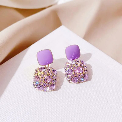 Cercei cu picătură geometrică, floare violet dulce, fluture, pentru femei, margaretă, inimă, în formă de C, rotund, pătrat Brincos, bijuterii de nuntă dulci