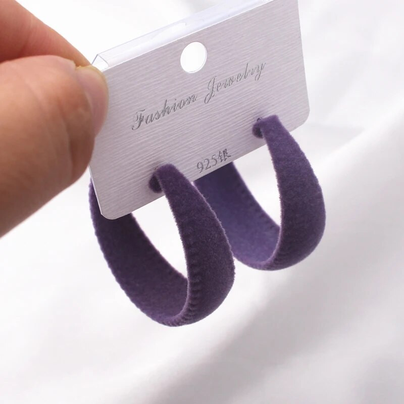 Saldūs purpuriniai gėlių drugeliai geometriniai nuleidžiami auskarai moterims su širdele C formos apvalios kvadrato formos Brincos saldūs vestuvių papuošalai