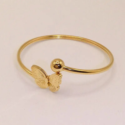 Nauja mados titano plieno drugelio apyrankė, moteriška miela paprasta nerūdijančio plieno apyrankė