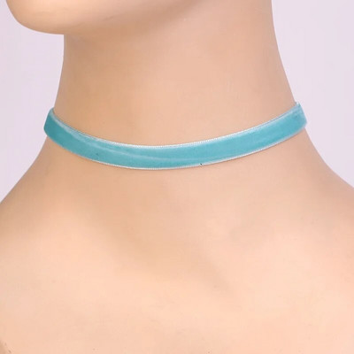 Vintage κοντό κολιέ Μαύρο κολιέ τσόκερ γιακά γυναικεία βελούδινη ζώνη Πολύχρωμη αλυσίδα τσόκερ με κλείδα