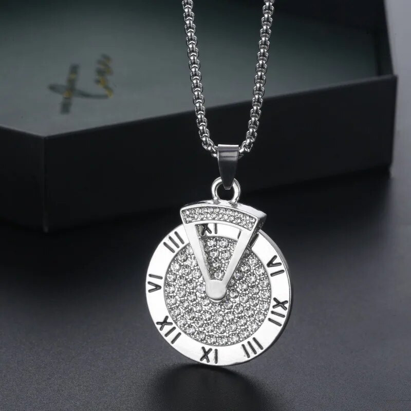 Modes Eiropas un Amerikas romiešu cipariem rakstīta džemperu ķēde ar garu kaklarotu, vīriešu hiphopa spēle var kļūt par kulonu dāvanu