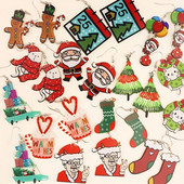 Ziemassvētku iekarināmi auskari ar Ziemassvētku zeķu eglīti Ziemassvētku vecīša ingvera cepumu dizains burvīga sieviešu dāvana