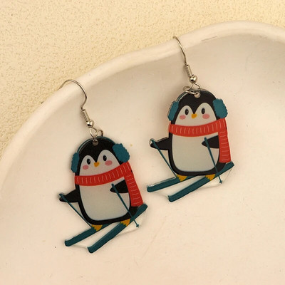 Ziemassvētku iekarināmi auskari ar Ziemassvētku zeķu eglīti Ziemassvētku vecīša ingvera cepumu dizains burvīga sieviešu dāvana