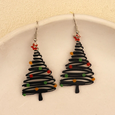 Ziemassvētku iekarināmi auskari ar Ziemassvētku zeķu eglīti Ziemassvētku vecīša ingvera cepumu dizains burvīga sieviešu dāvana