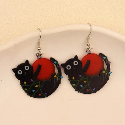 Ziemassvētku iekarināmi auskari ar Ziemassvētku zeķu eglīti Ziemassvētku vecīša ingvera cepumu dizains burvīga sieviešu dāvana