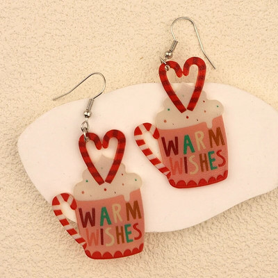 Ziemassvētku iekarināmi auskari ar Ziemassvētku zeķu eglīti Ziemassvētku vecīša ingvera cepumu dizains burvīga sieviešu dāvana