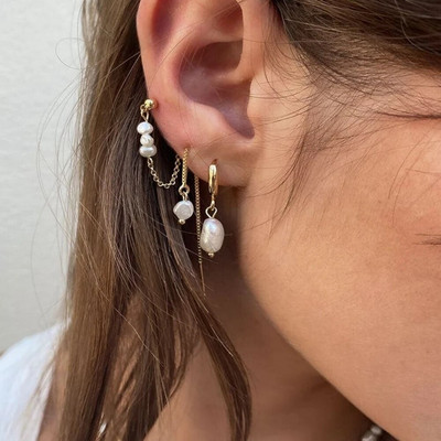 Boho mākslīgo pērļu krāsainas krelles kulonu auskaru komplekts sievietēm Modes vintage zelta krāsā vienkāršu rotaslietu dāvanu vairumtirdzniecība