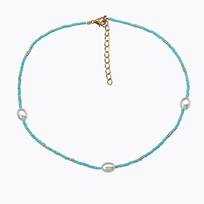 Ins Bohemia sēklu pērļu pērļu kaklarota kaklarota krāsains smaids, zieds ar rokām darināts krelles kaklarota sievietēm, meiteņu ballītēm, rotaslietas dāvana