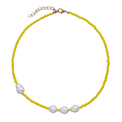 Ins Bohemia sēklu pērļu pērļu kaklarota kaklarota krāsains smaids, zieds ar rokām darināts krelles kaklarota sievietēm, meiteņu ballītēm, rotaslietas dāvana