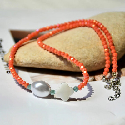 Ins Bohemia sēklu pērļu pērļu kaklarota kaklarota krāsains smaids, zieds ar rokām darināts krelles kaklarota sievietēm, meiteņu ballītēm, rotaslietas dāvana