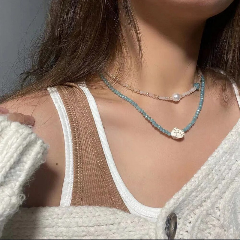 Ins Bohemia sēklu pērļu pērļu kaklarota kaklarota krāsains smaids, zieds ar rokām darināts krelles kaklarota sievietēm, meiteņu ballītēm, rotaslietas dāvana