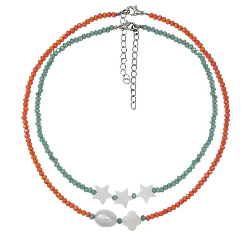 Ins Bohemia sēklu pērļu pērļu kaklarota kaklarota krāsains smaids, zieds ar rokām darināts krelles kaklarota sievietēm, meiteņu ballītēm, rotaslietas dāvana