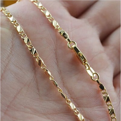 Izvrsna modna ogrlica punjena 18K zlatom za žene i muškarce veličina 16-30 inča lančić za nakit na veliko