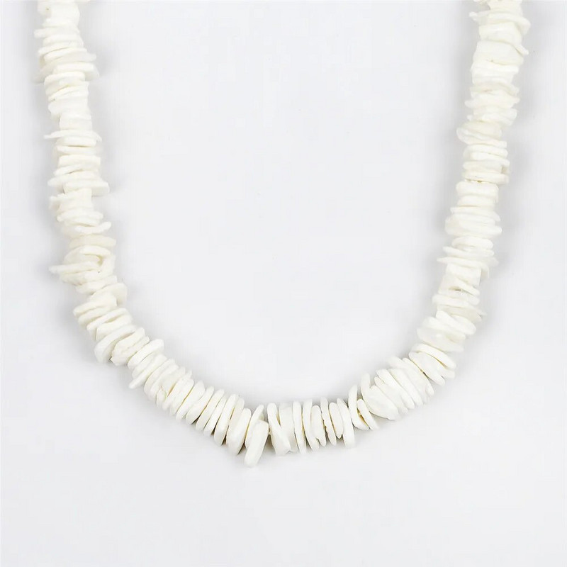 Κολιέ Bohemian Hawaii Puka White Clam Chips Shell Κολιέ με κοχύλι ακανόνιστες μάρκες Κολιέ τσόκερ με θαλασσινό κοχύλι Summer Beach Statement Κοσμήματα