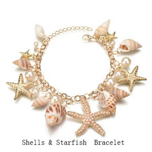 Summer Bohemia Ocean Elements Rokassprādze Starfish Coral Shell Charm Natural Seashells Auskari Shell Beach Rotaslietas sievietēm Dāvanas