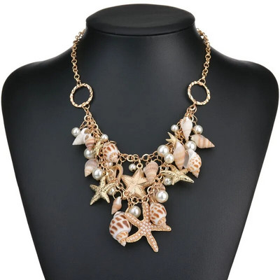 Summer Bohemia Ocean Elements Rokassprādze Starfish Coral Shell Charm Natural Seashells Auskari Shell Beach Rotaslietas sievietēm Dāvanas