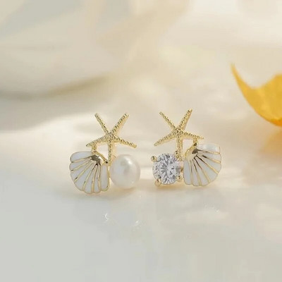 Summer Bohemia Ocean Elements Rokassprādze Starfish Coral Shell Charm Natural Seashells Auskari Shell Beach Rotaslietas sievietēm Dāvanas