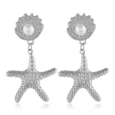 Summer Bohemia Ocean Elements Rokassprādze Starfish Coral Shell Charm Natural Seashells Auskari Shell Beach Rotaslietas sievietēm Dāvanas