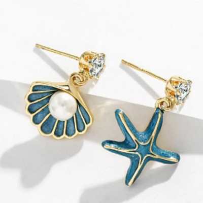 Summer Bohemia Ocean Elements Rokassprādze Starfish Coral Shell Charm Natural Seashells Auskari Shell Beach Rotaslietas sievietēm Dāvanas