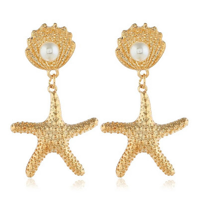 Summer Bohemia Ocean Elements Rokassprādze Starfish Coral Shell Charm Natural Seashells Auskari Shell Beach Rotaslietas sievietēm Dāvanas