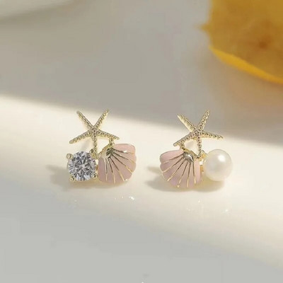 Summer Bohemia Ocean Elements Rokassprādze Starfish Coral Shell Charm Natural Seashells Auskari Shell Beach Rotaslietas sievietēm Dāvanas