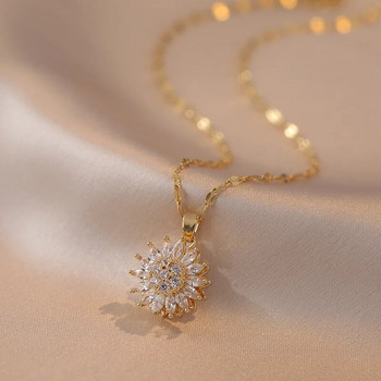 Όμορφο μοντέρνο βραχιόλι με δαχτυλίδι κολιέ ηλίανθου Γούρι Γυναικεία κοσμήματα Αξεσουάρ Τέλειο δώρο γενεθλίων για κορίτσια γυναίκες