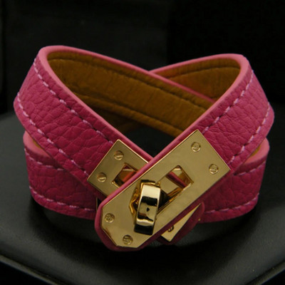 Zlxgirl Kiváló minőségű mixec színű Letter PU bőr arany színű Punk rozsdamentes acél egy kör karkötők karkötő nőknek