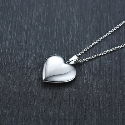 Vnox Light Heart Locket kuloni sievietēm Vīriešu atverams foto rāmis glancēts nerūsējošā tērauda kaklarotas ģimenes mīlestības apkakle