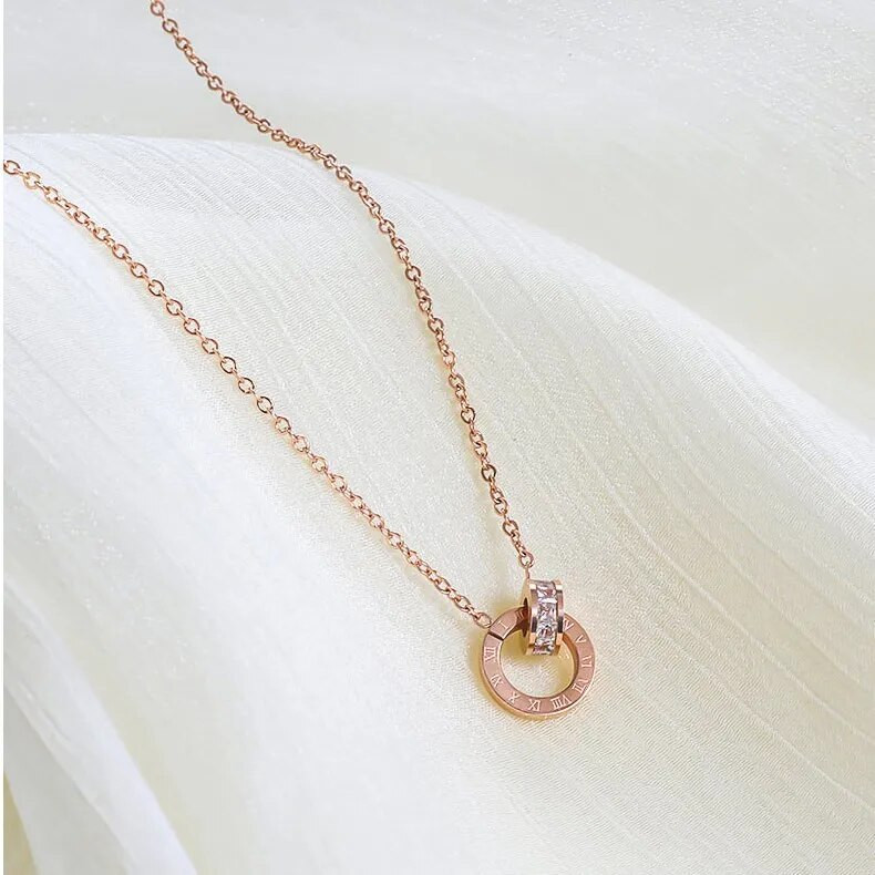 2021. gada modes rotaslietas, grezna zelta krāsa, romiešu piekarināma kaklarota ar cipariem, sieviešu ballītēm, nerūsējošā tērauda kuloni kaklarota