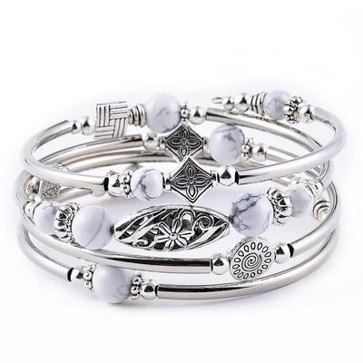 Naujos natūralaus turkio/tigereye įvyniojamos apyrankės daugiasluoksnės natūralaus akmens karoliukų apyrankės žavios apyrankės moterims