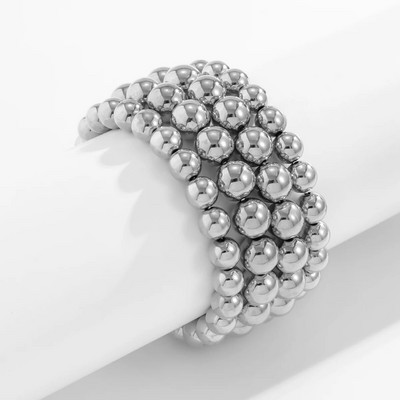 PuRui Bohemia paprastos karoliukų grandinės apyrankės aukso spalvos dideli CCB karoliukai, grandinės apyrankės, apyrankės moterims, papuošalai, dovana