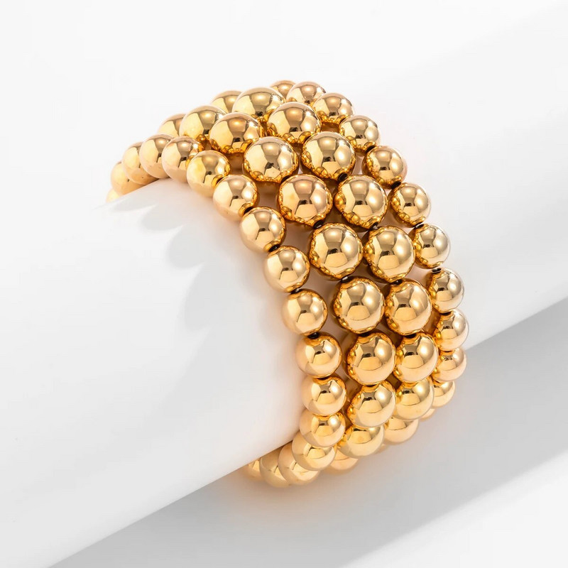 Βραχιόλια PuRui Bohemia Simple Beaded Chain Βραχιόλια Χρυσό Χρώμα Big CCB Beads Βραχιόλι με αλυσίδα με σύνδεσμο για γυναίκες Μόδα κοσμήματα Δώρο