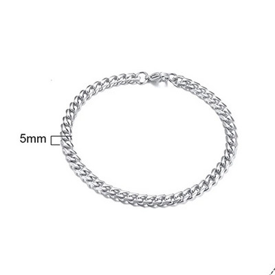 Γυναικείο βραχιόλι με αλυσίδα από ανοξείδωτο ατσάλι, 3mm έως 9mm Curb Cuban Chain βραχιόλι Χρυσό χρώμα Unisex καρπού στοιβαζόμενο κόσμημα