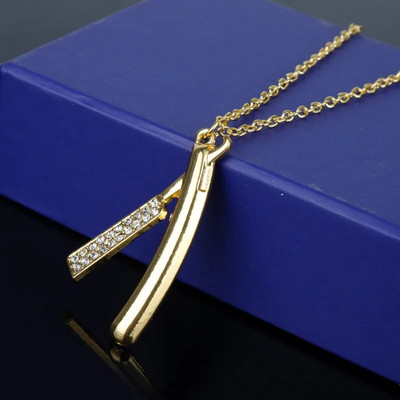 Borbély Bolt Nyaklánc Fodrász Eszközök 3D Fodrász Pole Borotva Szárító Olló Fésű Fodrász Medálok Nyakláncok Férfi Női