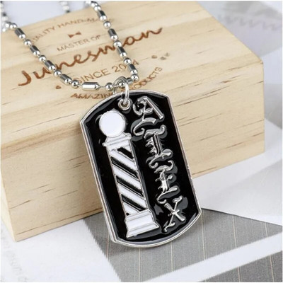 Borbély Bolt Nyaklánc Fodrász Eszközök 3D Fodrász Pole Borotva Szárító Olló Fésű Fodrász Medálok Nyakláncok Férfi Női