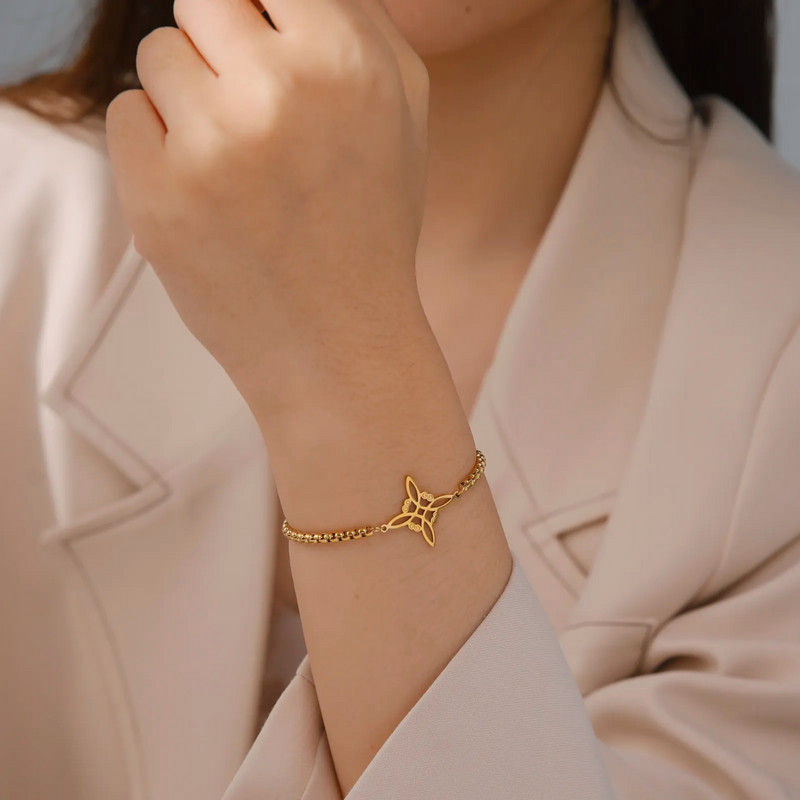 Skyrim raganavimo raganos mazgo žavesio apyrankė moterims iš nerūdijančio plieno dėžutės grandinės apyrankės ant rankų Wicca amuleto papuošalų dovana 2023 m.