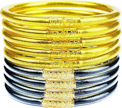 9 vnt., blizgantys blizgučiai, sukraunami želė vamzdeliai, plastikiniai apyrankių apyrankių rinkinys moterims, užpildytas silikonu, lengvas riešas, dovana mergaitėms