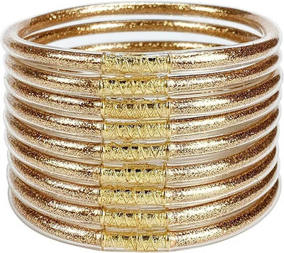 9 vnt., blizgantys blizgučiai, sukraunami želė vamzdeliai, plastikiniai apyrankių apyrankių rinkinys moterims, užpildytas silikonu, lengvas riešas, dovana mergaitėms