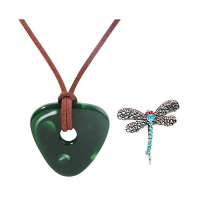 The Seeing Stone From Coraline Necklace Stone Key Pendant Χειροποίητο Σχοινί Αλυσίδα Cosplay Στολή Laika Dragonfly Hair Pin Jewelry