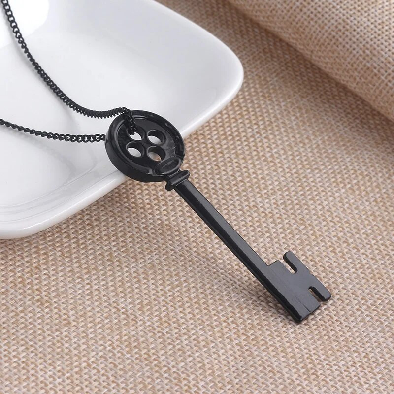 The Seeing Stone From Coraline Necklace Stone Key Pendant Χειροποίητο Σχοινί Αλυσίδα Cosplay Στολή Laika Dragonfly Hair Pin Jewelry
