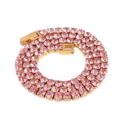 Κολιέ από ανοξείδωτο χάλυβα γοτθική αλυσίδα τένις 4 χιλιοστά Ανδρικό κολιέ χιπ χοπ κολιέ ζιργκόν κρύσταλλο τσόκερ για γυναίκες Κοσμήματα