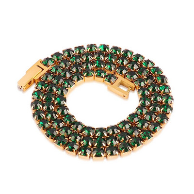 Κολιέ από ανοξείδωτο χάλυβα γοτθική αλυσίδα τένις 4 χιλιοστά Ανδρικό κολιέ χιπ χοπ κολιέ ζιργκόν κρύσταλλο τσόκερ για γυναίκες Κοσμήματα