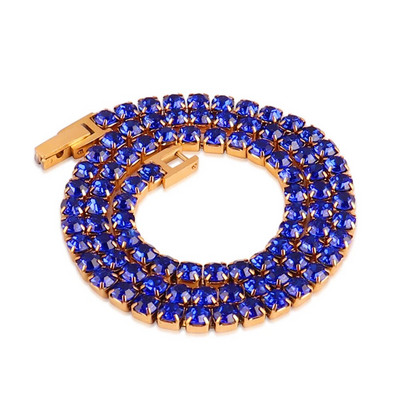 Κολιέ από ανοξείδωτο χάλυβα γοτθική αλυσίδα τένις 4 χιλιοστά Ανδρικό κολιέ χιπ χοπ κολιέ ζιργκόν κρύσταλλο τσόκερ για γυναίκες Κοσμήματα