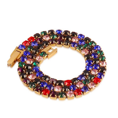 Κολιέ από ανοξείδωτο χάλυβα γοτθική αλυσίδα τένις 4 χιλιοστά Ανδρικό κολιέ χιπ χοπ κολιέ ζιργκόν κρύσταλλο τσόκερ για γυναίκες Κοσμήματα